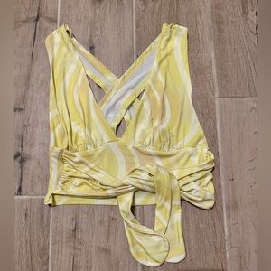 yellow printed top